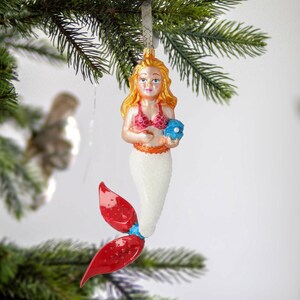 Glas-Regenbogen-Meerjungfrau-Weihnachtsschmuck aus Glas