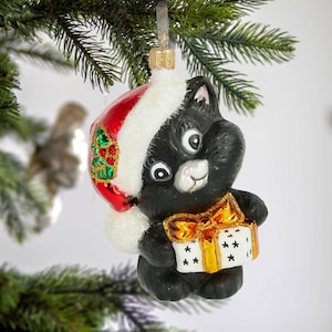 ガラス サンタ キティ クリスマス オーナメント 手作り 飾り