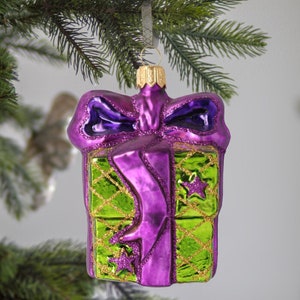 Geschenkbox aus Glas, Weihnachtsmann-Geschenk, handgefertigtes Ornament