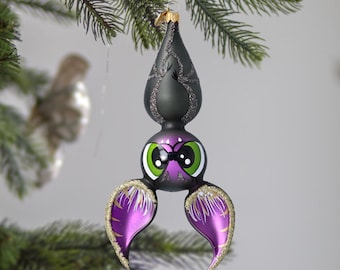 Glass Big Bat Handmade free blown Halloween decoration glass Christmas tree ornament