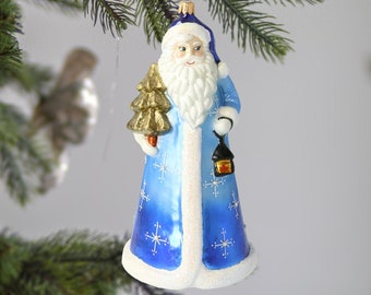 ポーランド購入高級手作り 吹きガラス製サンタクロスクリスマス