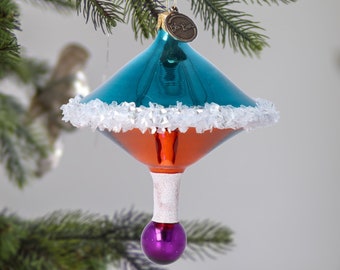 Glass Handmade Drop Spinning Top Handmade Circus free blown ornament