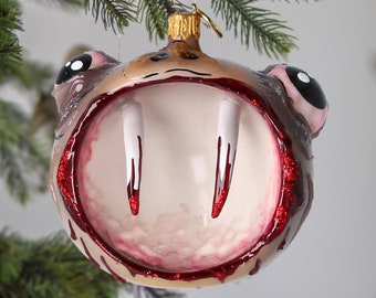 Glass Vampire Bat free blown glass Halloween decoration handmade scary clip ornament