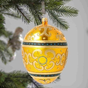 Glas Gold Royal Ornament Ei Faberge Stil Glas Handmade Ornament