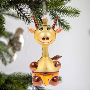 Glass Big Giraffe free blown glass Christmas ornament