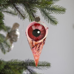 Glas Augapfel Eistüte frei geblasenes Glas Halloween Dekoration handgemachtes Ornament