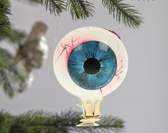 Glass Spooky Eyeball free blown glass Halloween decoration handmade scary clip ornament