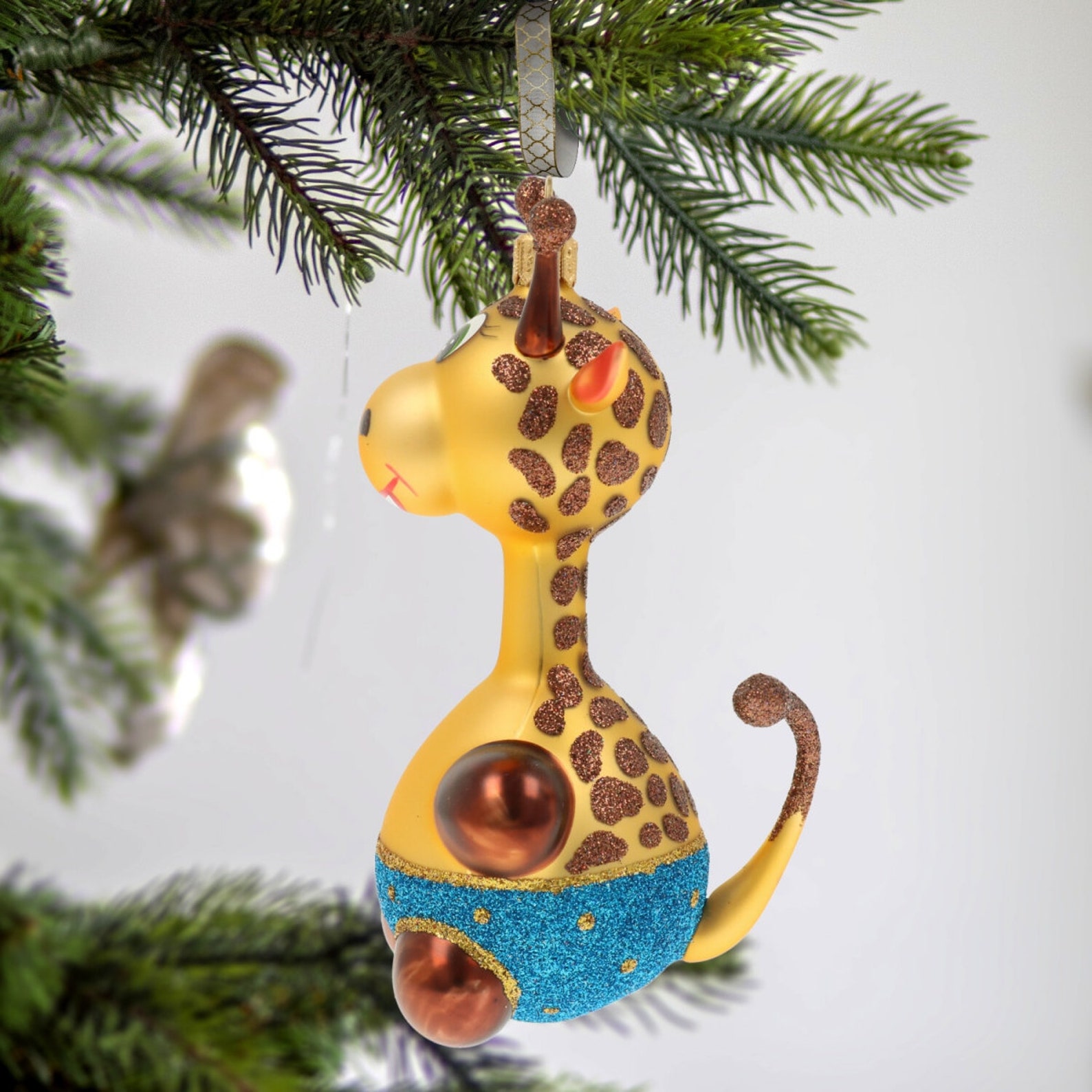 Giraffe Free Blown Glass Christmas Ornament Baby Best Friend Etsy