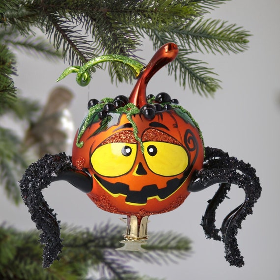 ontwikkeling Vormen aanklager Glass Pumpkin Spider gratis geblazen glas Halloween decoratie - Etsy België