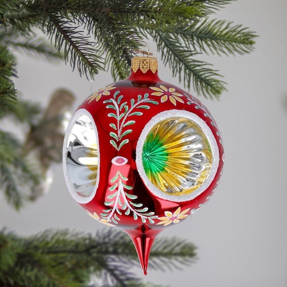 Glass flower christmas ornaments Clearance