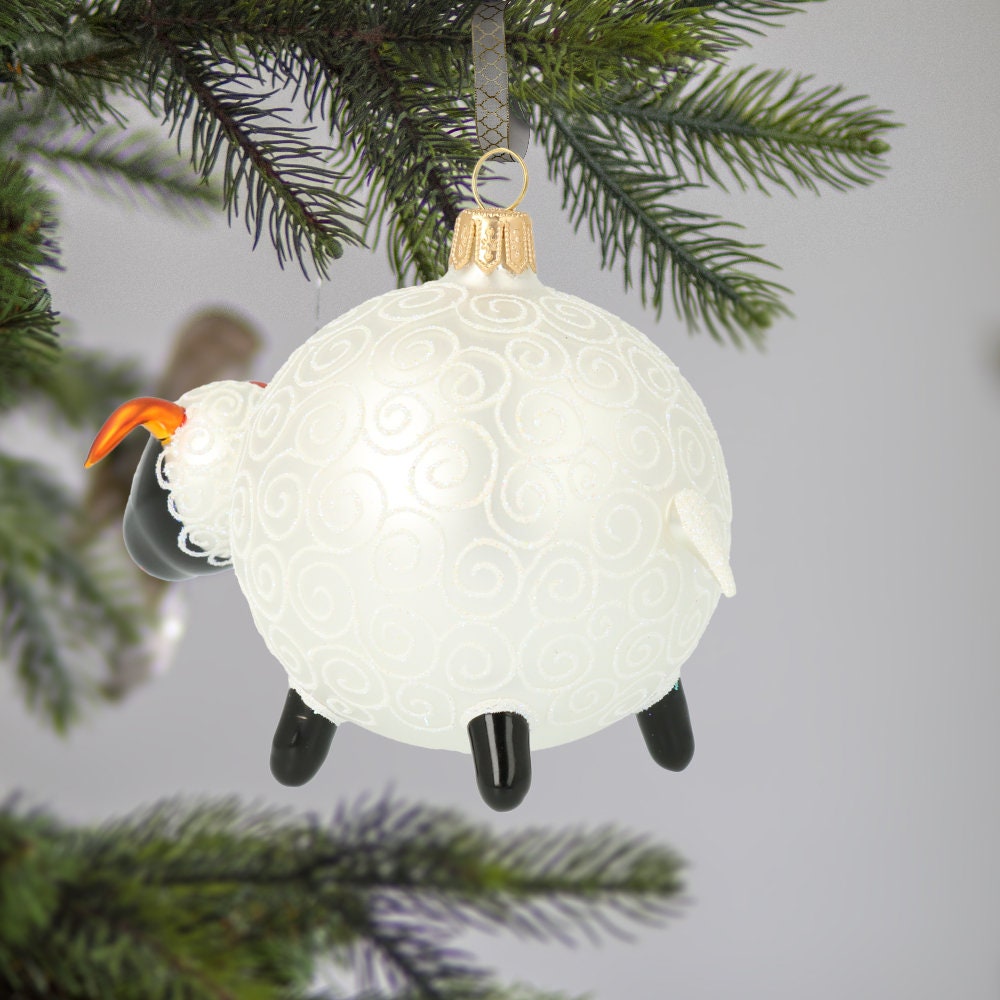 ガラス子羊手作りベビーリトル羊無料吹きガラスクリスマスツリー