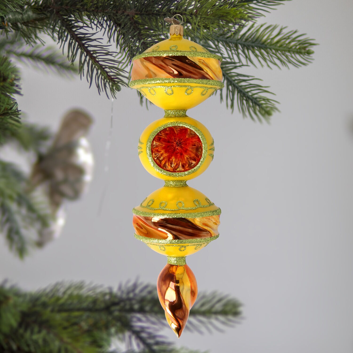 Glass Lemon Yellow Drop With Reflector Handmade Circus Rainbow Free Blown  Ornament - Etsy