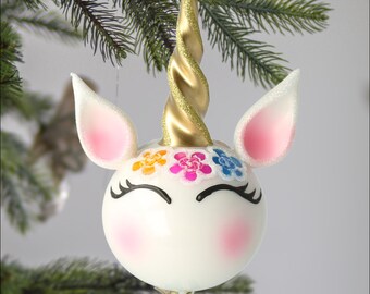 Hallmark限定オーナメント - レインボーユニコーン 虹色の髪を持つ