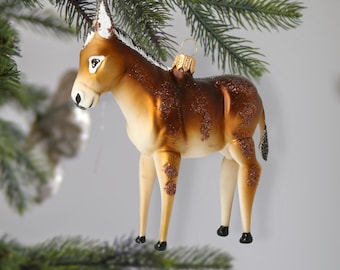 Glass Donkey Ornament free blown Gift Poland Handmade ornament Holiday decoration