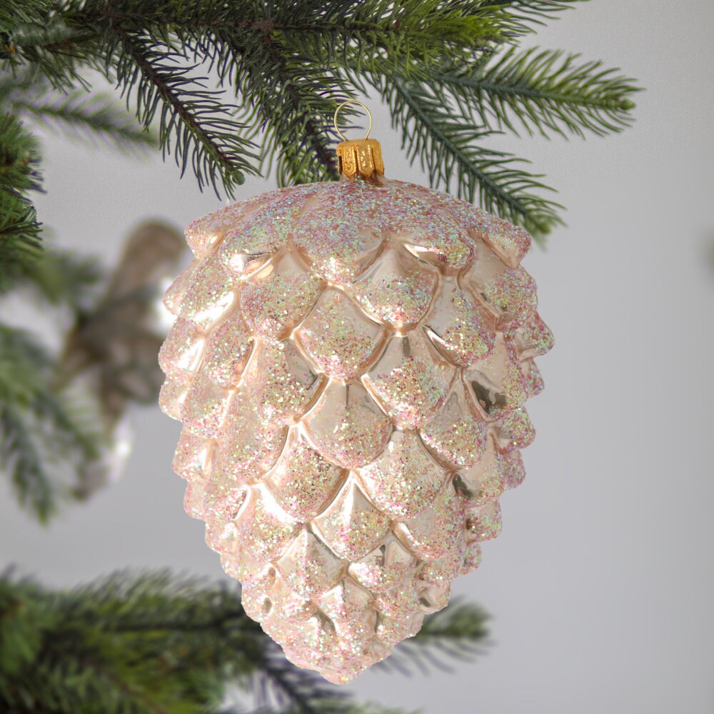 ガラス手作りクリスマスツリー松ぼっくり伝統的な飾り手作り