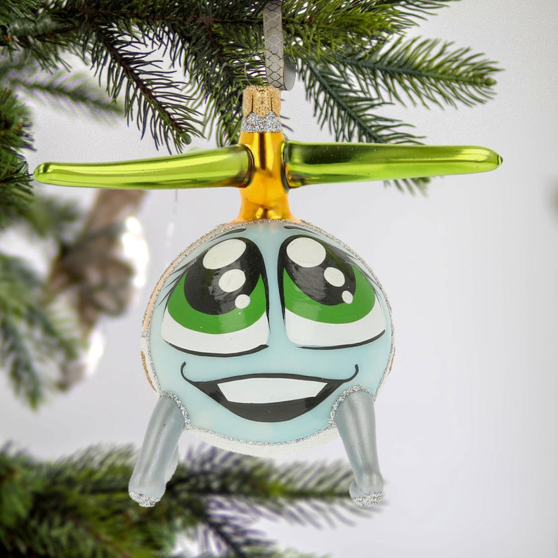 Glass Baby Boy Helicopter Free Blown Glass Christmas Tree Etsy