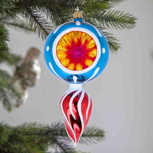 Glass Rainbow Drop with Reflector Handmade Circus free blown ornament