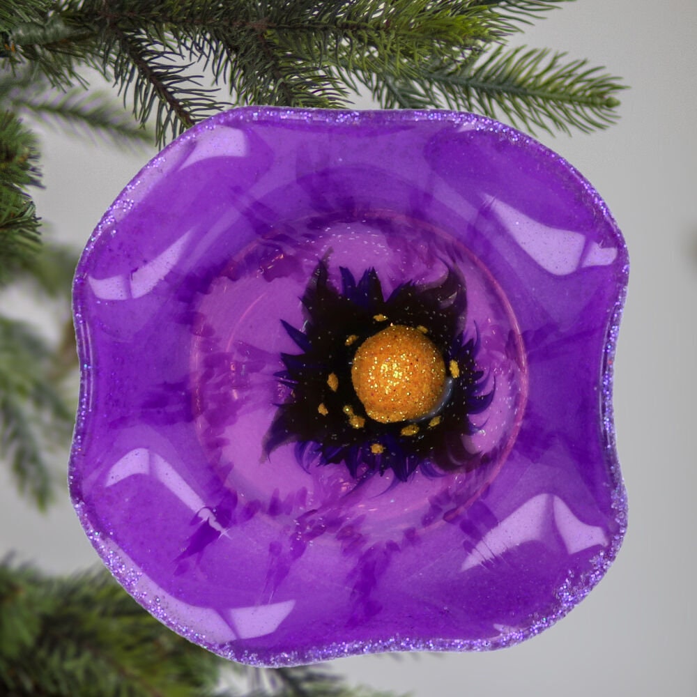 Glass Bellflower Flower Clip on Ornament Glass Ornament Etsy