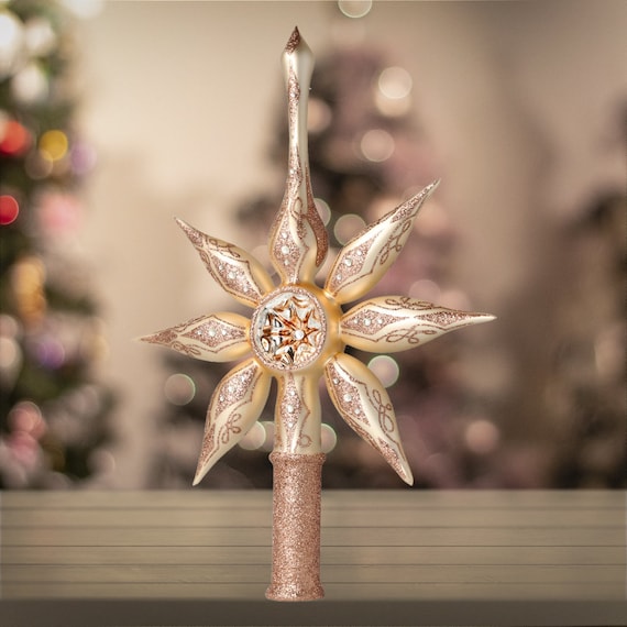 ガラスシャンパンスターハンドメイドヴィンテージツリートップ