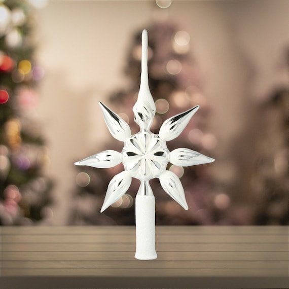 Silver star tree topper deals