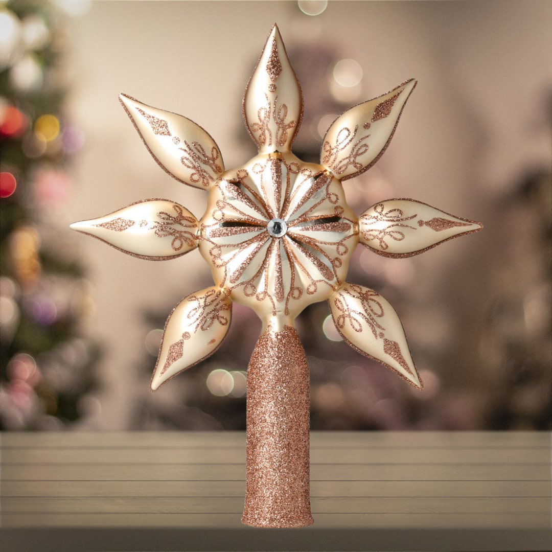 Glass Handmade Champagne Star Tree Topper Traditional Star Handmade ...