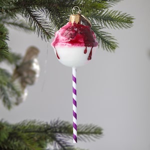 Glas Bloody Lollipop Halloween Lollipop Glas Weihnachtsschmuck Handarbeit Dekoration