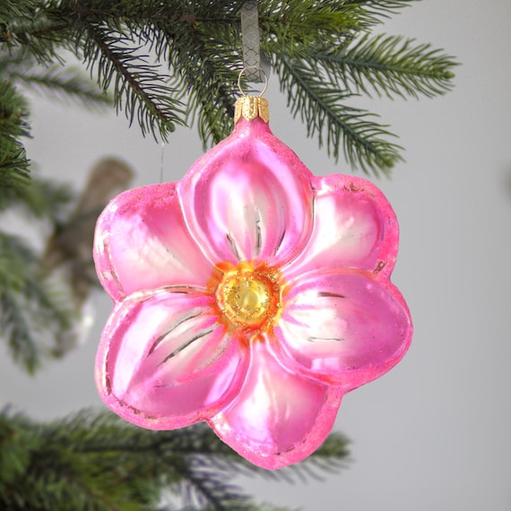Glass flower christmas ornaments Clearance