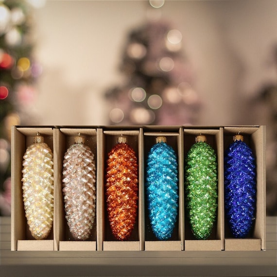 Glass rainbow christmas tree ornament Outlet