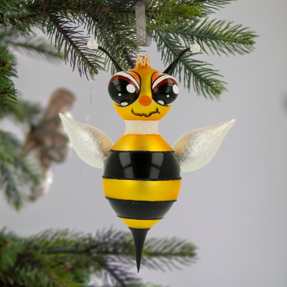 VieCorner Bee Handgefertigte gehäkelte Auto-Ornament, niedliche Biene &  Gänseblümchen-Blume, gestrickter Rückspiegel-Zubehör, Weihnachtsbaum-Dekor