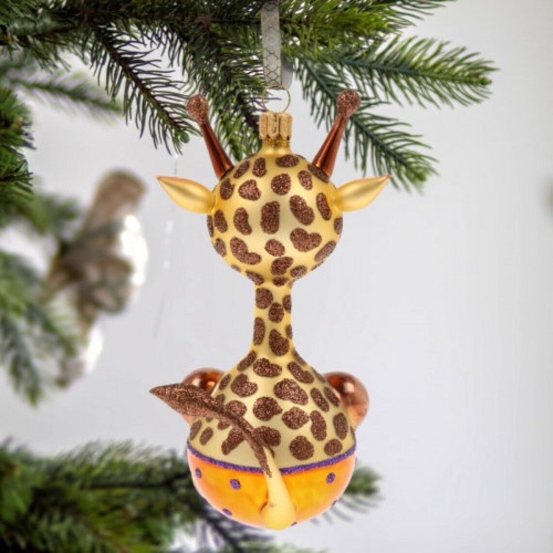 Glass Big Giraffe Free Blown Glass Christmas Ornament Etsy