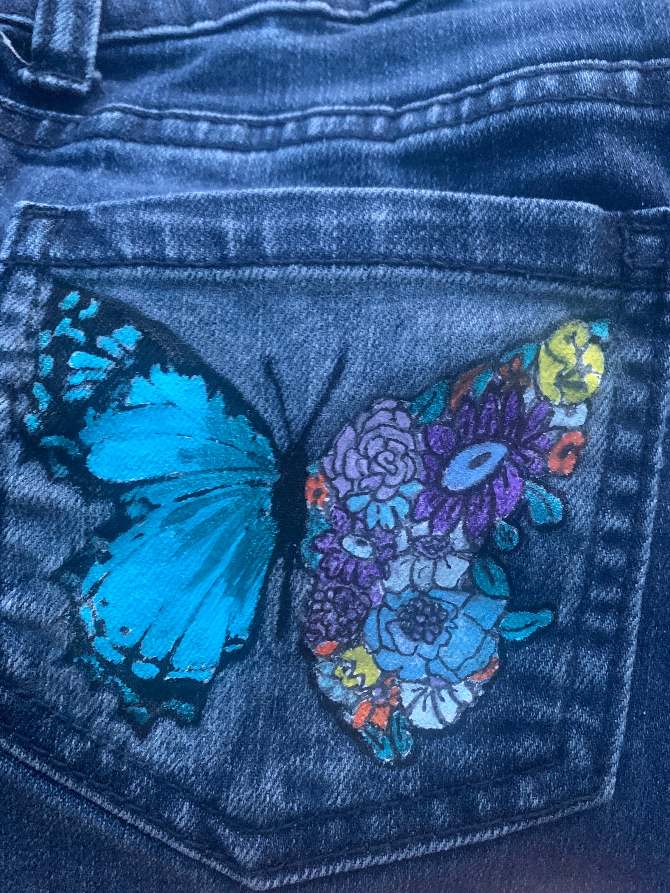 Butterfly Painted Jeans