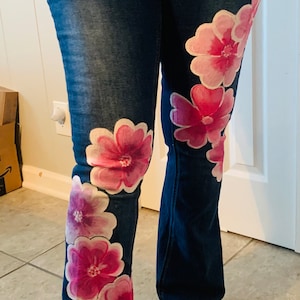 Custom hand-painted jeans