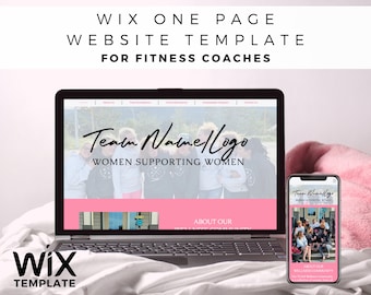 WIX Template for Fitness Coach | One Page Website Template | BODi Coach Content | Wix Website Template | Pink Template | Bold | Beachbody