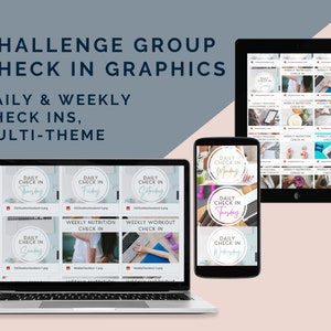 Challenge Group Check In Graphics Daily and Weekly Check Ins Health & Fitness BODi Coach CG Tools Done For You Graphics image 1