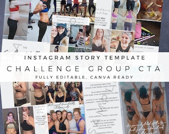 Editable Instagram Story Template | Challenge Group Invite | Canva Template | BODi Coach Info | Beachbody CG cta | DFY IG Template