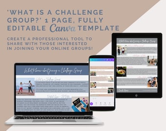 Challenge Group PDF Canva Template | UPDATED for 2022 | What is a CG | Done For You | 1 Page Infographic | BODi Coach | Beachbody