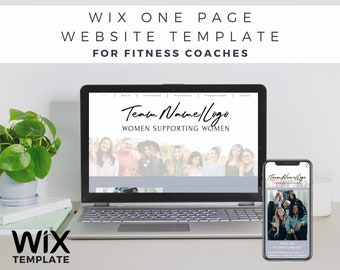WIX Template for Fitness Coaches | One Page Website Template | BODi Coach | Wix Website Template | Blue Grey Template | Slate | Beachbody