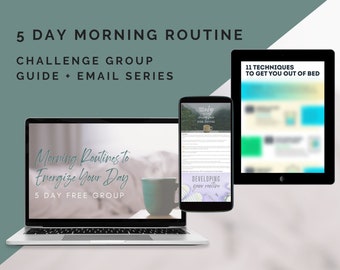 5 Day MORNING ROUTINE Challenge Group Guide & Email Workflow Series | Coach Free Group | BODi Coach Template | Done For You | Mini Challenge