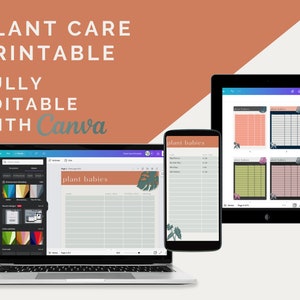 Pflanzenpflege Printable Canva Template Pflanzenbewässerungsplan Pflanzen Tracker Planer Vorlage Digitaler Planer Tropische Pflanzen Bild 1