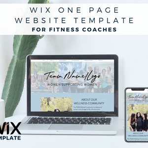 WIX Template for Fitness Coaches One Page Website BODi Coach Content Wix Website Template Blue Template Masculine Beachbody image 1