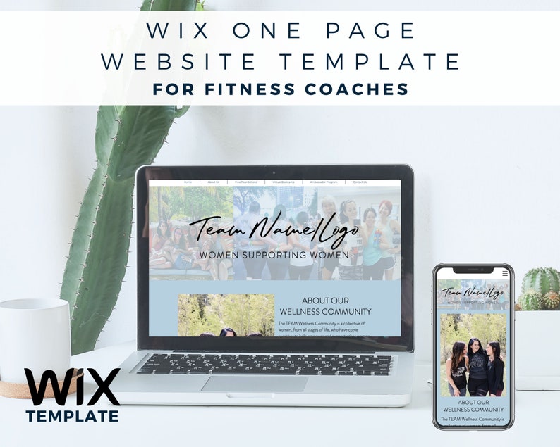 WIX Template for Fitness Coaches One Page Website BODi Coach Content Wix Website Template Blue Template Masculine Beachbody image 1
