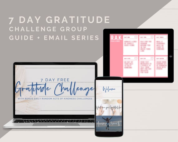 7 Day GRATITUDE Challenge Group Guide & Email Series | Coach Free Group | BODi Coach Template | Done For You | Gratitude Challenge DFY
