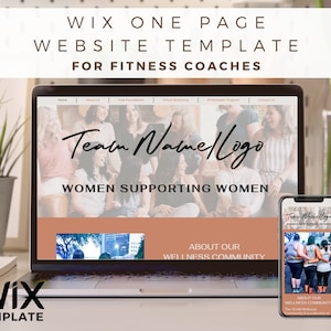 WIX Template for Fitness Coaches | One Page Website Template | BODi Coach | Wix Website Template | Boho Template | Natural | Beachbody