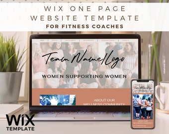 WIX Template for Fitness Coaches | One Page Website Template | BODi Coach | Wix Website Template | Boho Template | Natural | Beachbody