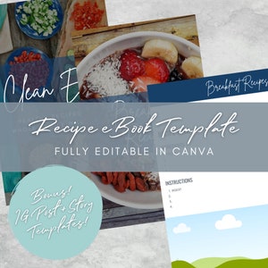 Recipe eBook Canva Template | Cookbook Template | eBook Template | Health Coach | Nutrition Coach | DFY eBook | Done For You Recipe Book