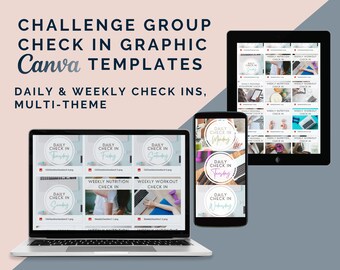 EDITABLE Challenge Group Daily and Weekly Check In Graphics | Health & Fitness | Beachbody Coach | CG Tools | Done For You Graphics | BODi