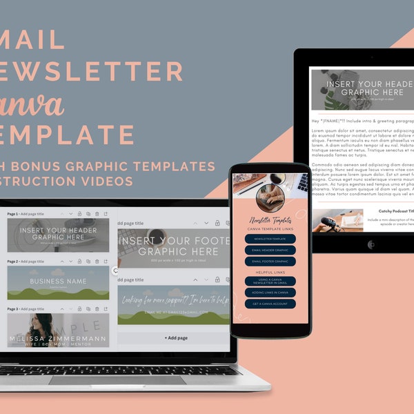 EDITABLE Email Newsletter Template | Canva Template | Canva Newsletter | DFY Marketing Tools | Business Graphics | Done For You | Gmail