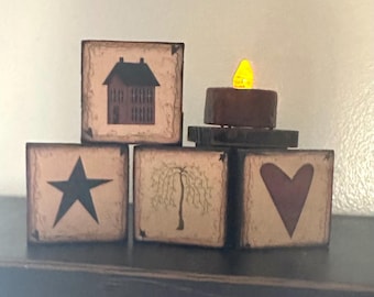 Primitive Magnets, Wood Magnets, Primitive Decor, Modern Primitive, Magnet.