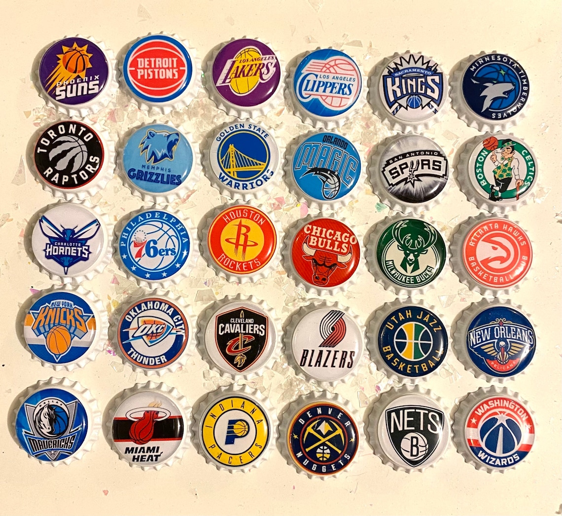 All NBA 30 Teams Bottle Cap Bottle Etsy Italia