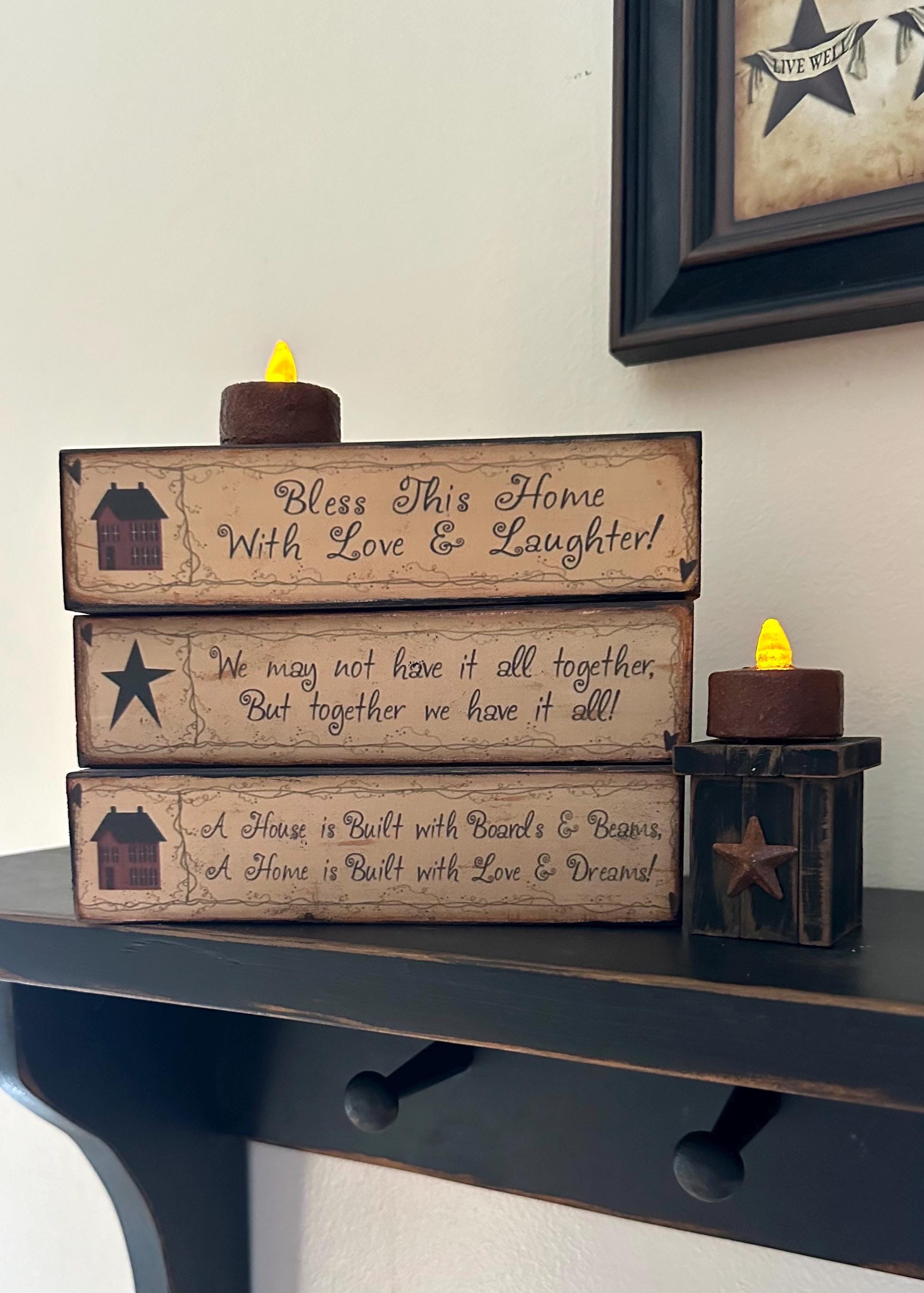 Primitive Decor, Modern Primitive, shelf display, shelf sitter.